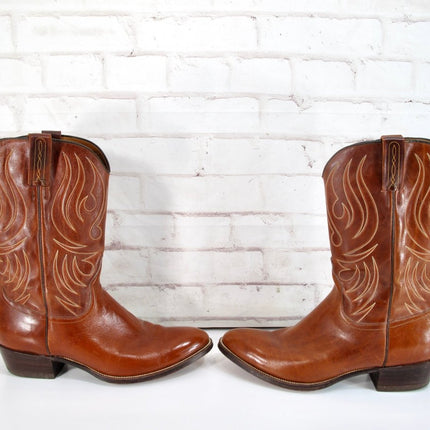 Johnston & Murphy Ruidoso Aristocrat Mens Size 13 Leather Cowboy Boots Spain - ZeereeZ