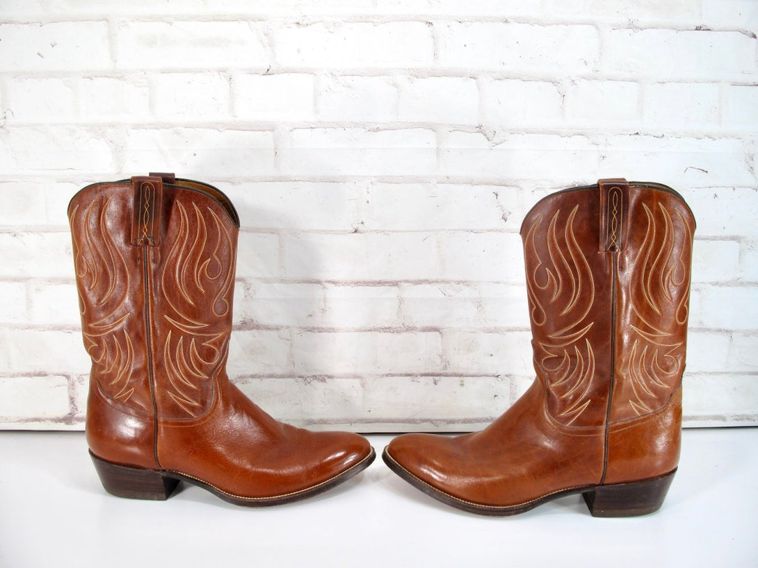 Johnston & Murphy Ruidoso Aristocrat Mens Size 13 Leather Cowboy Boots Spain - ZeereeZ