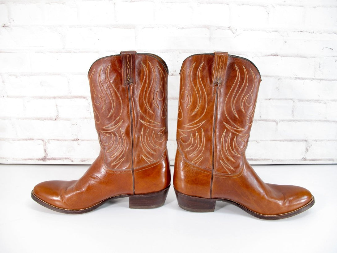 Johnston & Murphy Ruidoso Aristocrat Mens Size 13 Leather Cowboy Boots Spain - ZeereeZ