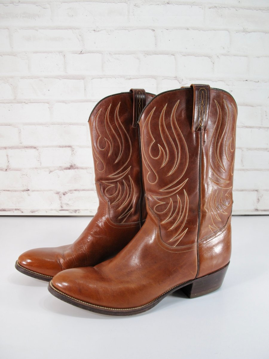 Johnston & Murphy Ruidoso Aristocrat Mens Size 13 Leather Cowboy Boots Spain - ZeereeZ