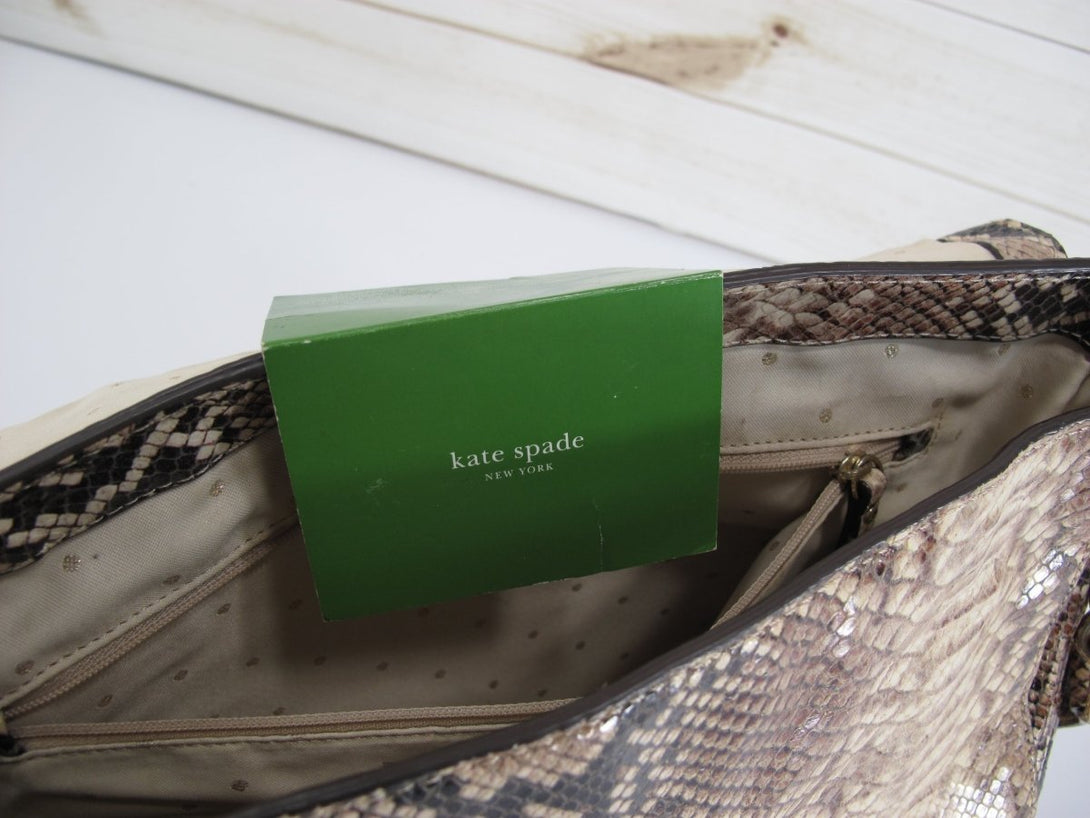 Kate Spade Carlyle Nadine Snakeskin Snake Print Purse Bag - ZeereeZ
