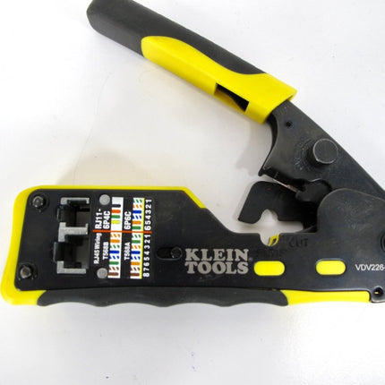 Klein Tools VDV226 - 110 Pass Through Ratcheting Cable Crimper and Stripper - ZeereeZ