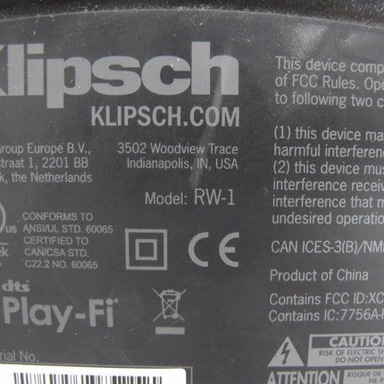 Klipsch Reference RW - 1 WIFI Wireless Multi - Room Audio Media Streaming Speaker - ZeereeZ