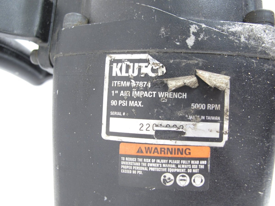 Klutch 47874 Heavy - Duty 8" Anvil D - handle 1" Drive Air Impact Wrench - ZeereeZ