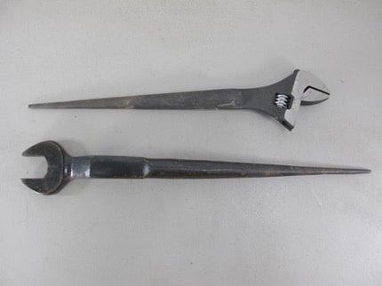 Large Heavy Duty Crescent Adjustable & 1 - 1/8 Inch Open Box Spud Wrench Set - ZeereeZ