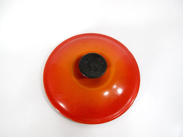 Le Creuset 5 inch Vintage Orange Sunburst Enamel Top Pot Saucepan Lid - ZeereeZ