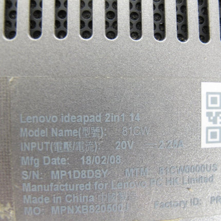Lenovo IdeaPad 2in1 14 2.30Ghz 4GB 500GB Touchscreen Convertible Laptop Computer - ZeereeZ