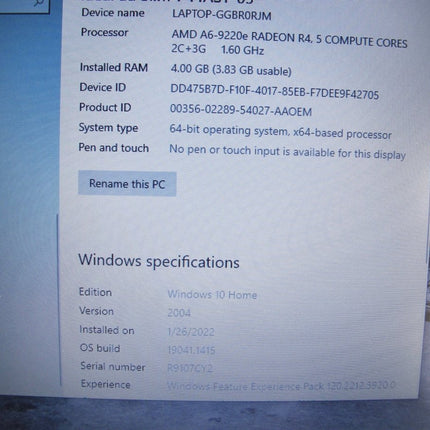 Lenovo IdeaPad Slim AMD A6 1.60GHz 4GB 64GB SSD Notebook Computer - ZeereeZ