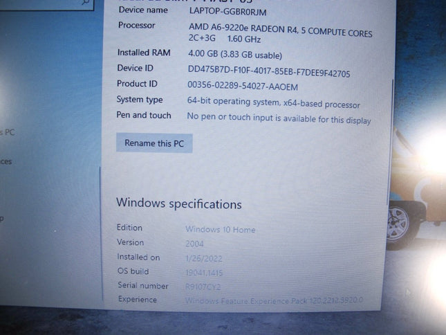 Lenovo IdeaPad Slim AMD A6 1.60GHz 4GB 64GB SSD Notebook Computer - ZeereeZ