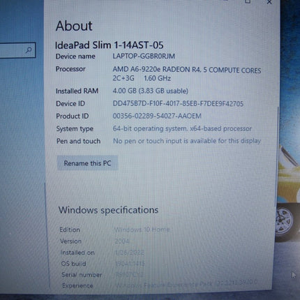 Lenovo IdeaPad Slim AMD A6 1.60GHz 4GB 64GB SSD Notebook Computer - ZeereeZ