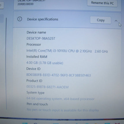 Lenovo ThinkPad E14 20RBS5BE00 500GB 2.10Ghz i3 4GB Windows 11 Home - ZeereeZ