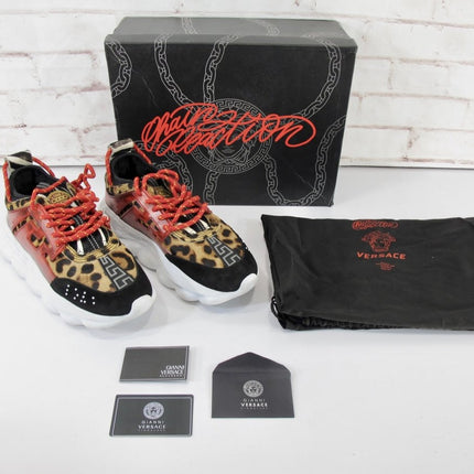 Leopard Print Chain Sneakers Size 40 - ZeereeZ