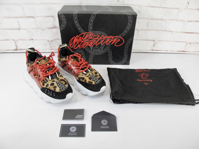 Leopard Print Chain Sneakers Size 40 - ZeereeZ