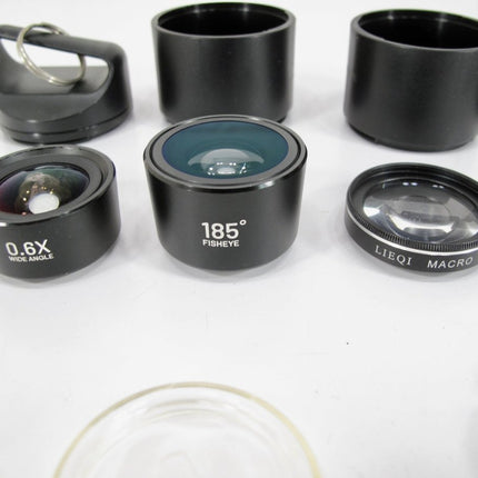 LIEQI 3in1 Mobile Phone Lenses 0.6X Wide Angle, 15X Macro, Fish Eye + Carry Case - ZeereeZ