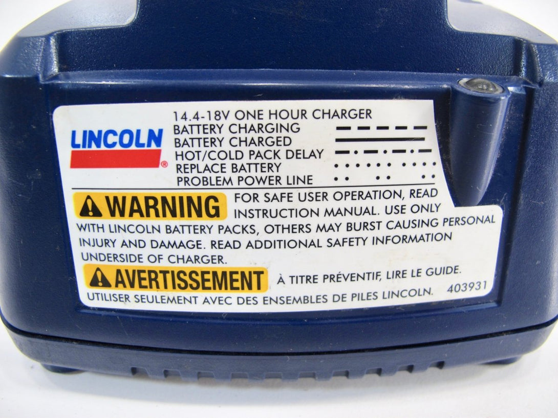 Lincoln 1410 PowerLuber OEM Replacement AC Battery Charger — 14.4 Volt or 18 Volt - ZeereeZ