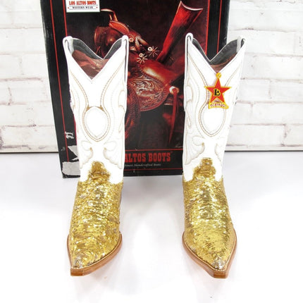 Los Altos 964244 8.5 Unisex Mens 10 Women's Rodeo / Performance Gold Sequin Boots - ZeereeZ