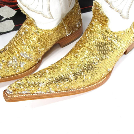 Los Altos 964244 8.5 Unisex Mens 10 Women's Rodeo / Performance Gold Sequin Boots - ZeereeZ