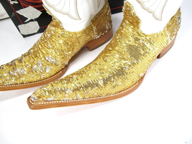 Los Altos 964244 8.5 Unisex Mens 10 Women's Rodeo / Performance Gold Sequin Boots - ZeereeZ