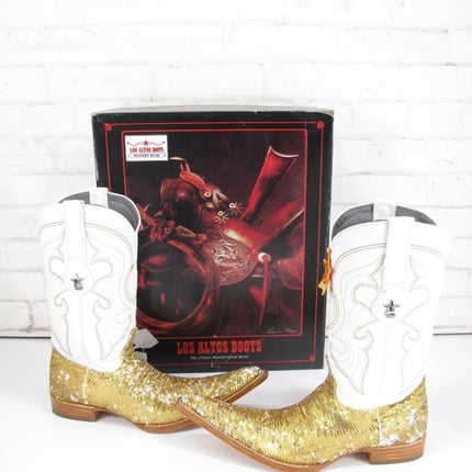 Los Altos 964244 8.5 Unisex Mens 10 Women's Rodeo / Performance Gold Sequin Boots - ZeereeZ