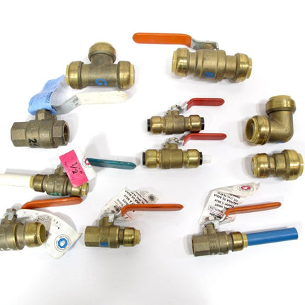 Lot of 11 Sharkbite & Nibco PEX Valves Elbows & Fittings 1" 1/2" Inch - ZeereeZ