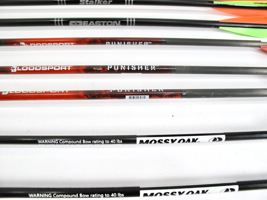 Lot of 12 Terminator, Bloodsport, Easton, Mossy Oak Arrows 27 - 31" w/ Points - ZeereeZ