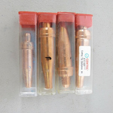 Lot of 4 Various Size Gentec Torch Tips Acetylene 1 2 3 4 - 1 - 101 New - ZeereeZ