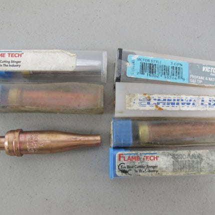Lot of 6 Flametech & Cutskill Victor 2 - 1 - 101 3GPN 6290 - 1NX Cutting Torch Tips - ZeereeZ