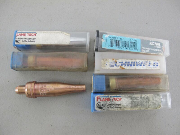 Lot of 6 Flametech & Cutskill Victor 2 - 1 - 101 3GPN 6290 - 1NX Cutting Torch Tips - ZeereeZ