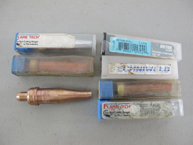 Lot of 6 Flametech & Cutskill Victor 2 - 1 - 101 3GPN 6290 - 1NX Cutting Torch Tips - ZeereeZ