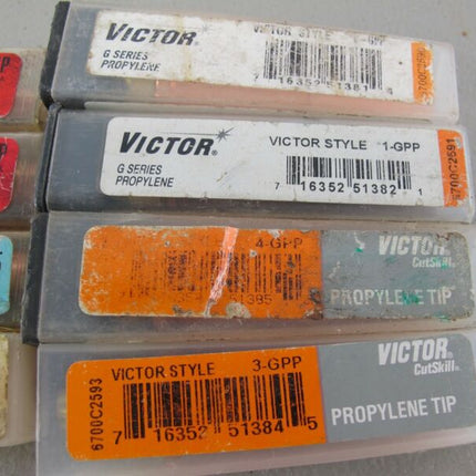 Lot of 8 Various Size Victor Torch Tips Propane Acetylene Natural Gas New - ZeereeZ