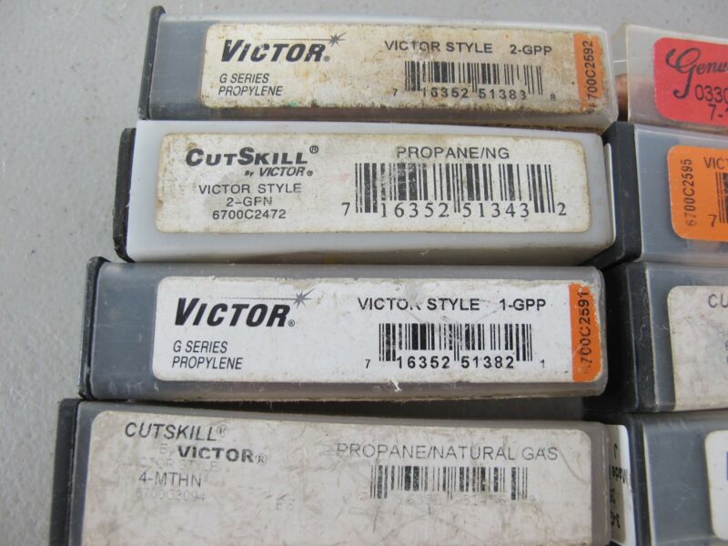 Lot of 9 Various Size Victor Torch Tips Propane Acetylene Natural Gas New - ZeereeZ