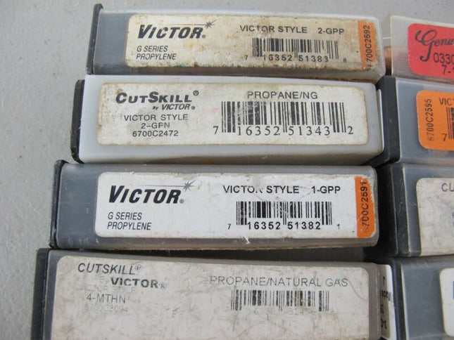 Lot of 9 Various Size Victor Torch Tips Propane Acetylene Natural Gas New - ZeereeZ
