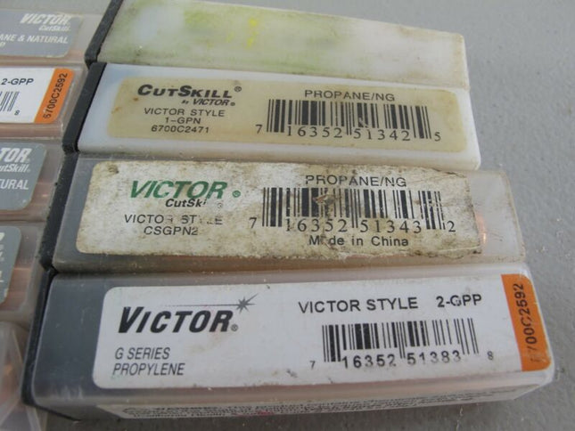 Lot of 9 Various Size Victor Torch Tips Propane Propylene Natural Gas New 3 - GPN - ZeereeZ