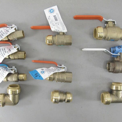 Lot of Sharkbite & Nibco 10 1/2 3/4 1 Inch Push To Connect Valves & Elbows Etc - ZeereeZ