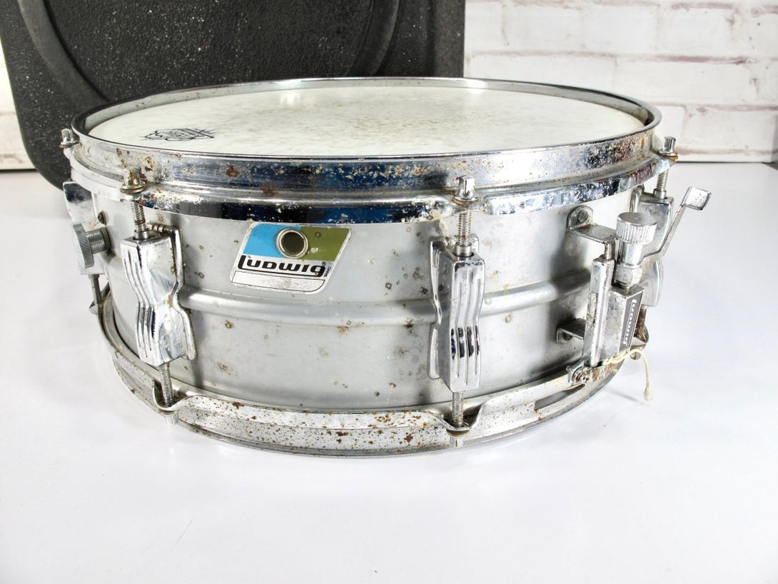 Ludwig Acrolite 5x14 Vintage Steel Snare Drum w/ Original Case - ZeereeZ