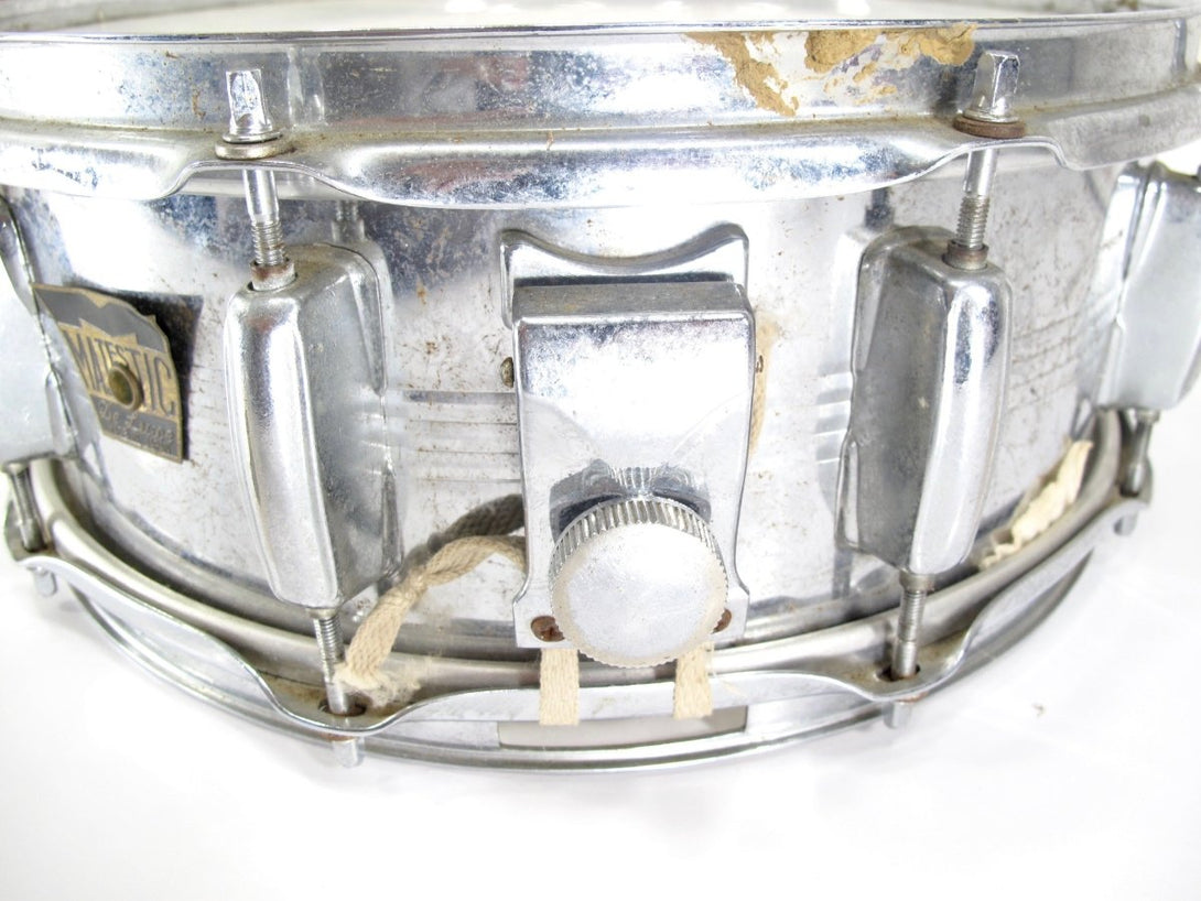 Majestic De Luxe Vintage 14 x 5.5 1970s 10 Lug Steel Snare Drum Japan - ZeereeZ