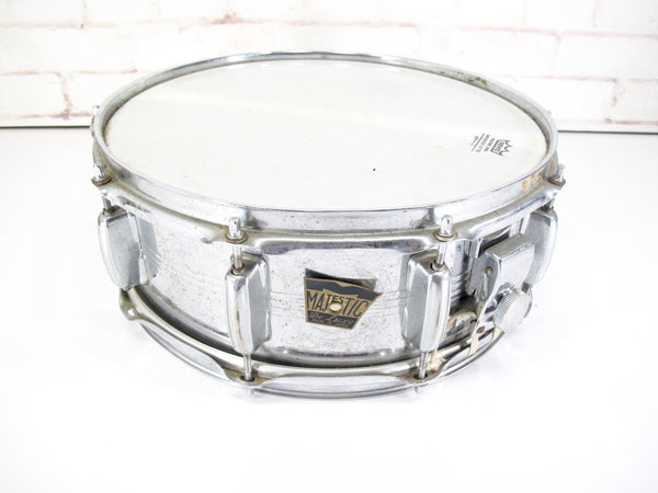 Majestic De Luxe Vintage 14 x 5.5 1970s 10 Lug Steel Snare Drum Japan - ZeereeZ