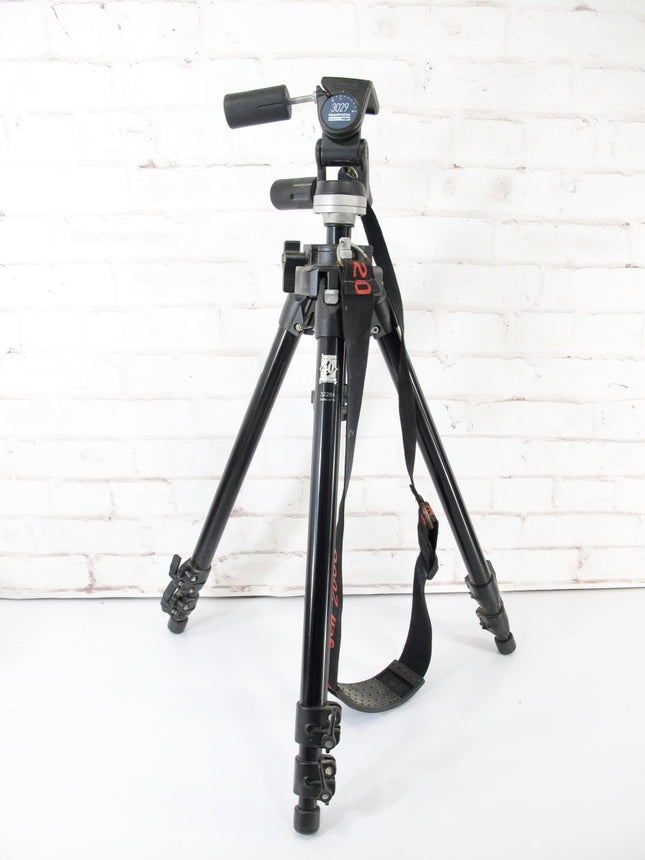 Manfrotto 3221 Aluminum Leg Tripod with 3029 Head Combination 3228A with Strap - ZeereeZ