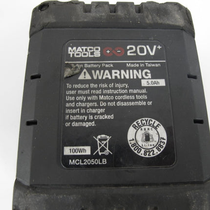Matco Tools MCL2050LB Infinium 20V 5Ah 100Wh Impact Tool Battery - ZeereeZ
