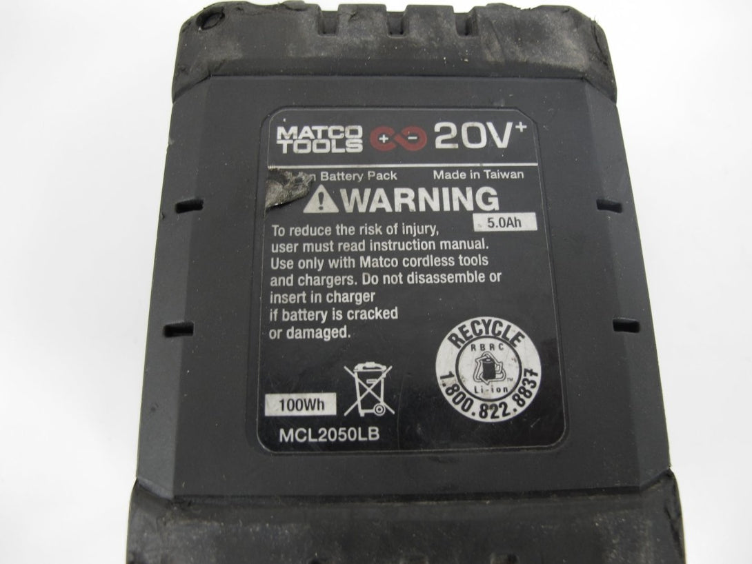Matco Tools MCL2050LB Infinium 20V 5Ah 100Wh Impact Tool Battery - ZeereeZ