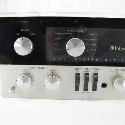 Mcintosh C22 Vintage Mid - Late 60s Stereo Vacuum Tube Preamplifier - ZeereeZ