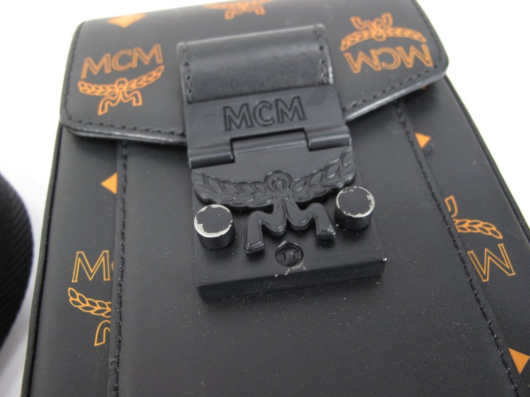 MCM MMRBASX04O9 Orange / Black Crossbody Leather Men's Bag - ZeereeZ