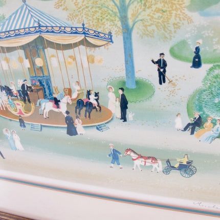 Michel Delacroix Lithograph "Carousel en Parc Monceau" Signed & Numbered - ZeereeZ