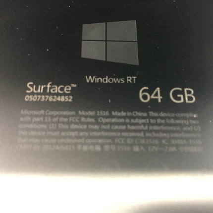 Microsoft Surface RT 1516 64GB Windows RT 8.1 10.6'' Tablet Black - ZeereeZ
