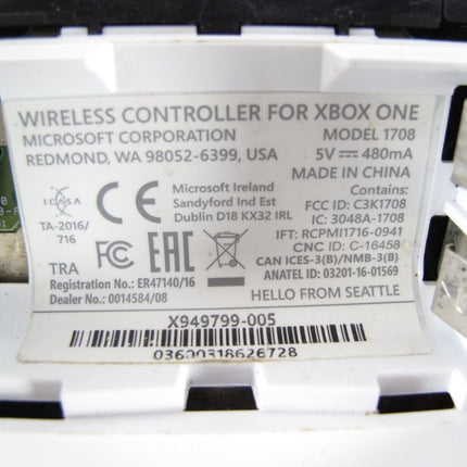 Microsoft Xbox One 1708 Video Game Console Controller White - ZeereeZ