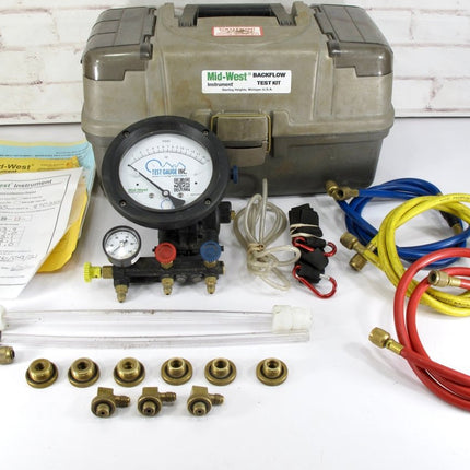 Midwest Instrument 845 - 5 Backflow Preventer Test Kit w/ Valves Calibrated 2021 - ZeereeZ