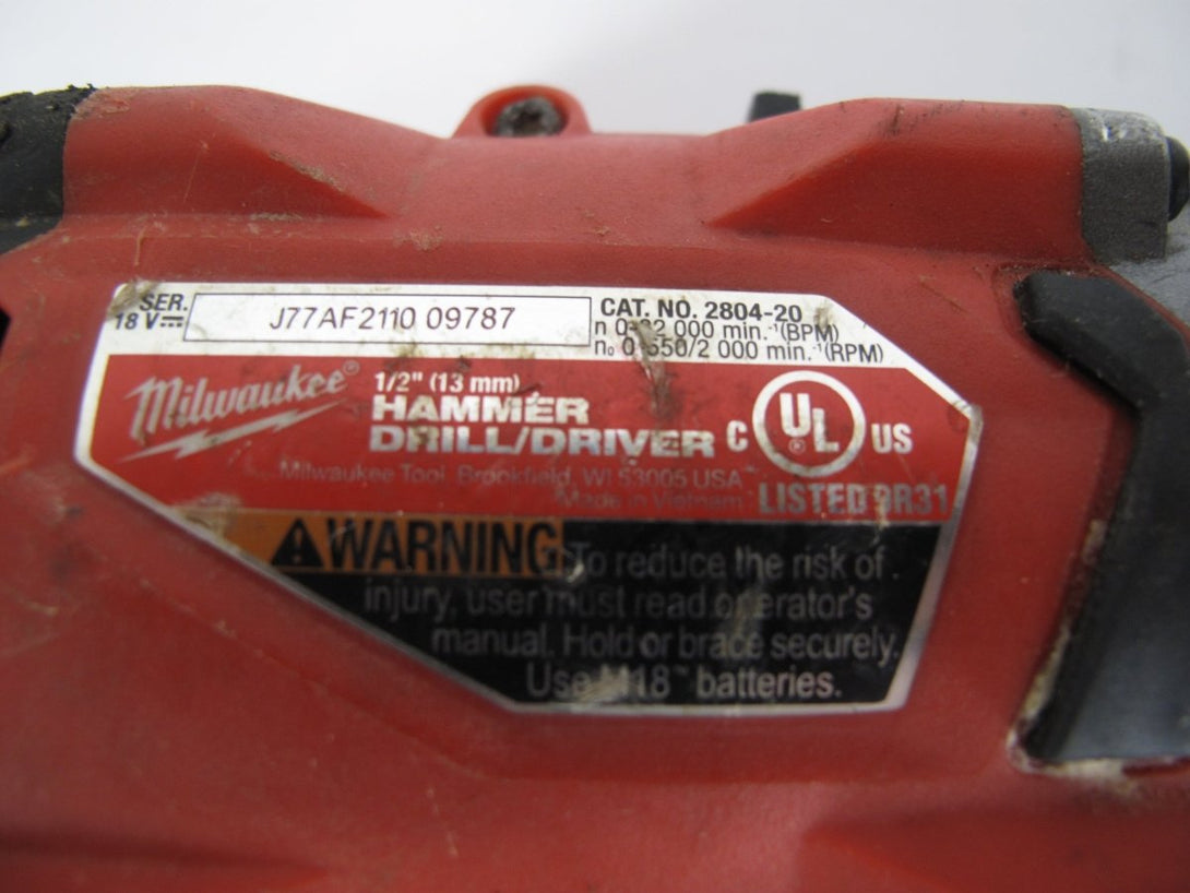 Milwaukee 2607 - 20 M18 Li - Ion 18V 1/2" Cordless Compact Hammer Drill Driver - ZeereeZ