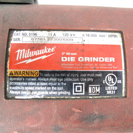 Milwaukee 5196 Heavy Duty 2" Electric Die Grinder, 11 Amp, 120 V , 14500 RPM - ZeereeZ