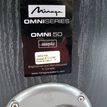 Mirage Omni 50 Omnipolar Stereo Bookshelf Speakers - ZeereeZ