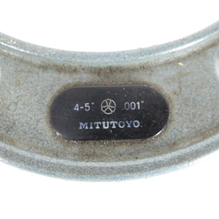 MITUTOYO 4 - 5" No.103 - 181A Outside Micrometer .001" - ZeereeZ